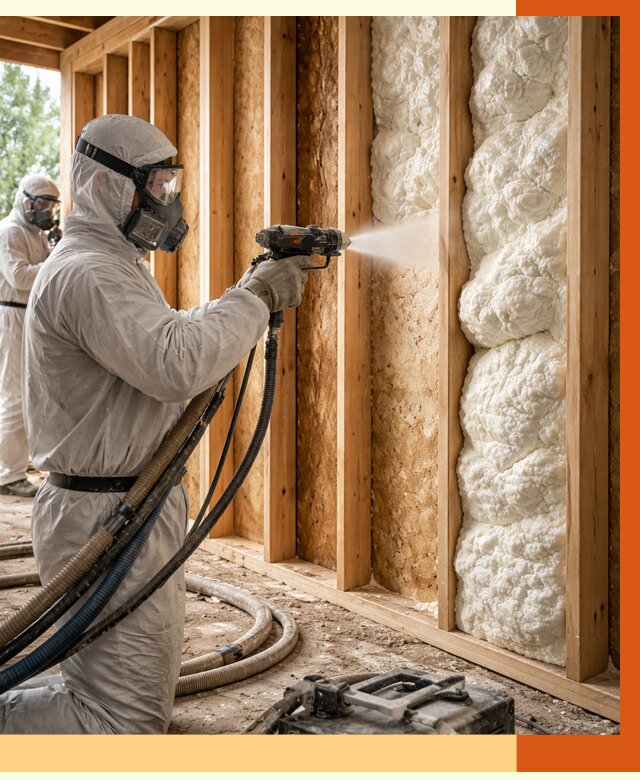 Утепление каркасного дома ППУ в Воркуте от 2879 руб./м2 — работа под ключ | ТепломастерВрк