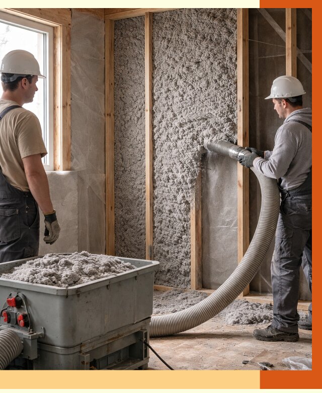 Утепление каркасного дома эковатой в Воркуте от 1851 руб. | ТепломастерВрк