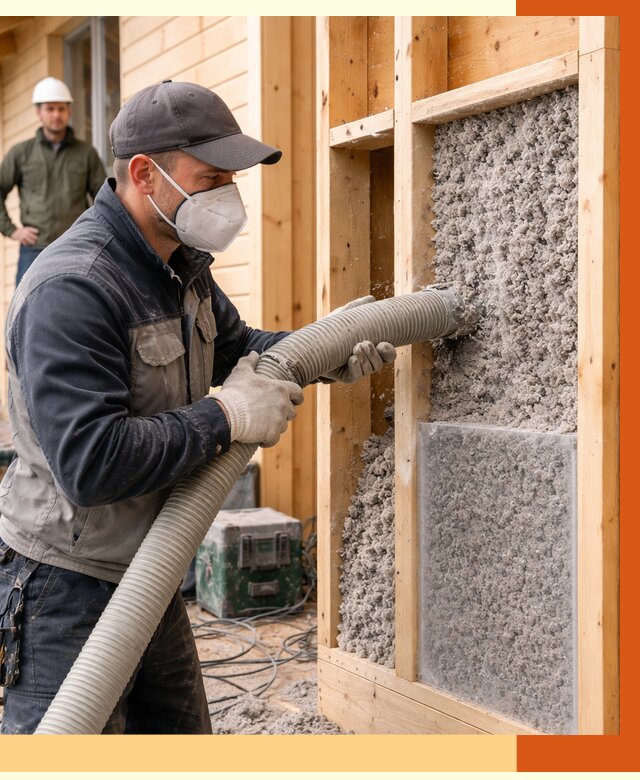 Утепление дома из бруса эковатой в Воркуте от 1902 руб/м2 | ТепломастерВрк