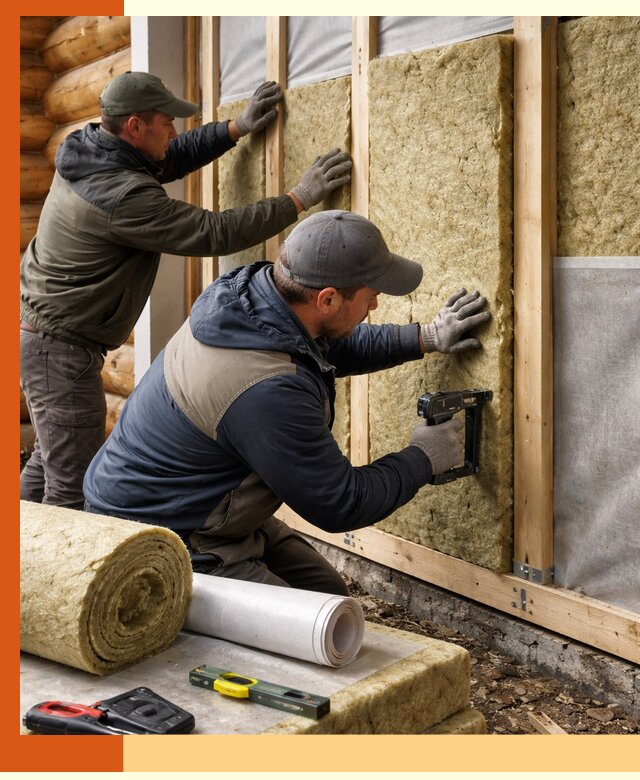 Утепление бревенчатого дома под ключ в Воркуте