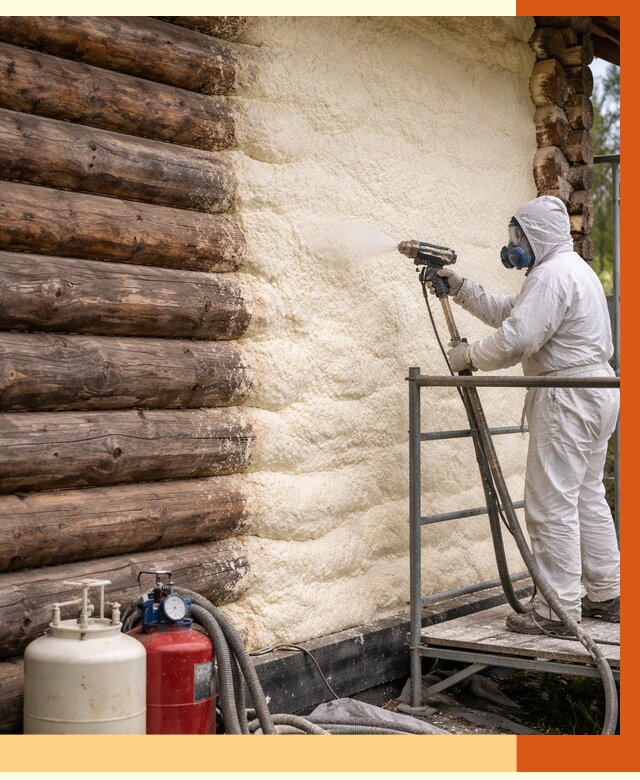 Утепление бревенчатого дома ППУ в Воркуте под ключ от 6426 руб. | ТепломастерВрк