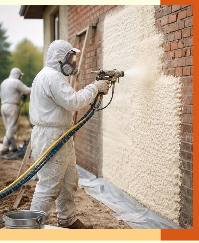 Утепление кирпичного дома ППУ в Воркуте под ключ от 6683 руб. | ТепломастерВрк