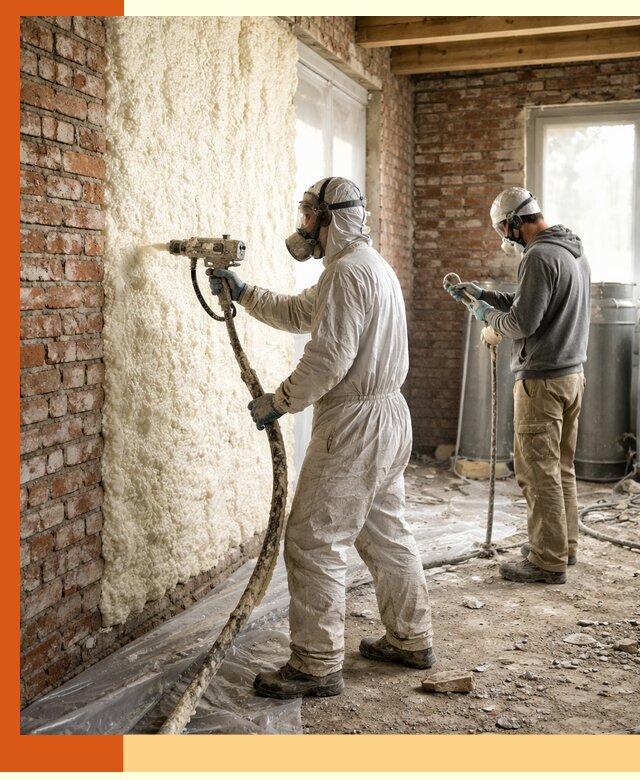 Утепление кирпичного дома пенополиуретаном в Воркуте