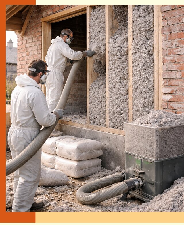 Утепление кирпичного дома эковатой в Воркуте