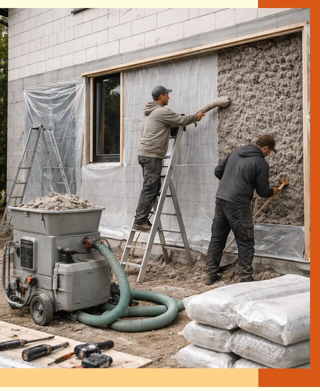 Утепление дома из газобетона эковатой в Воркуте от 4626 руб./м2 | ТепломастерВрк