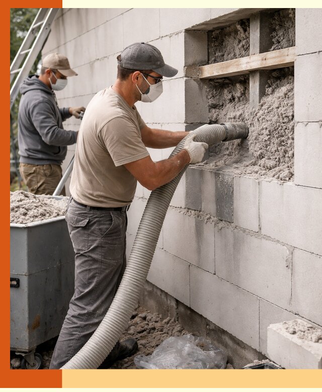 Утепление дома из газобетона эковатой в Воркуте