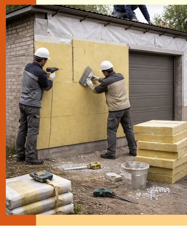 Утепление гаража снаружи в Воркуте качественно и надёжно