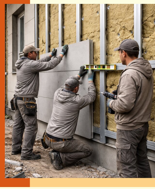 Утепление вентилируемого фасада под ключ в Воркуте