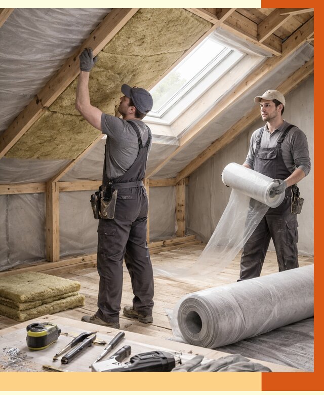 Утепление крыши изнутри мансарды в Воркуте от 4318 руб./м² | ТепломастерВрк