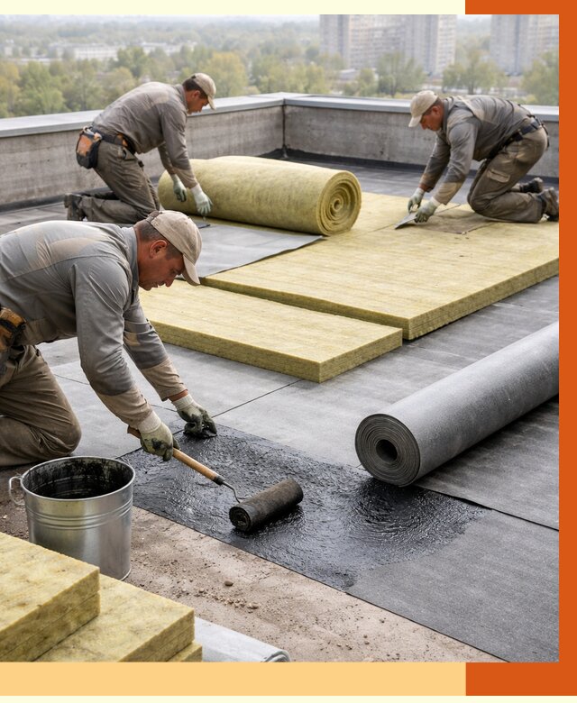Утепление плоской крыши в Воркуте от 7402 руб./м2 под ключ | ТепломастерВрк
