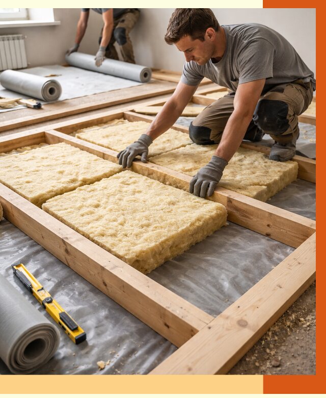 Утепление деревянного пола в Воркуте от 1542 руб./м2 под ключ | ТепломастерВрк