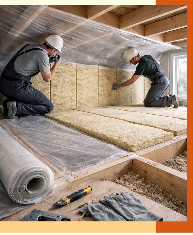 Утепление перекрытий в Воркуте от 2930 руб/м2 — утепление межэтажных и чердачных | ТепломастерВрк