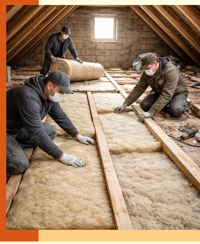Утепление чердака в Воркуте — профессиональная теплоизоляция кровли