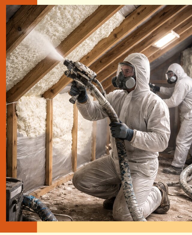 Утепление чердака пенополиуретаном (ППУ) в Воркуте