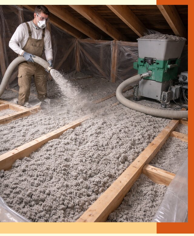 Утепление чердака эковатой в Воркуте от 1491 руб/м2 — заказать у ТепломастерВрк