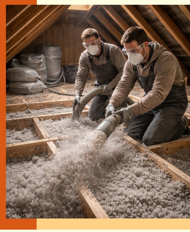Утепление чердака эковатой в Воркуте — быстро и надёжно