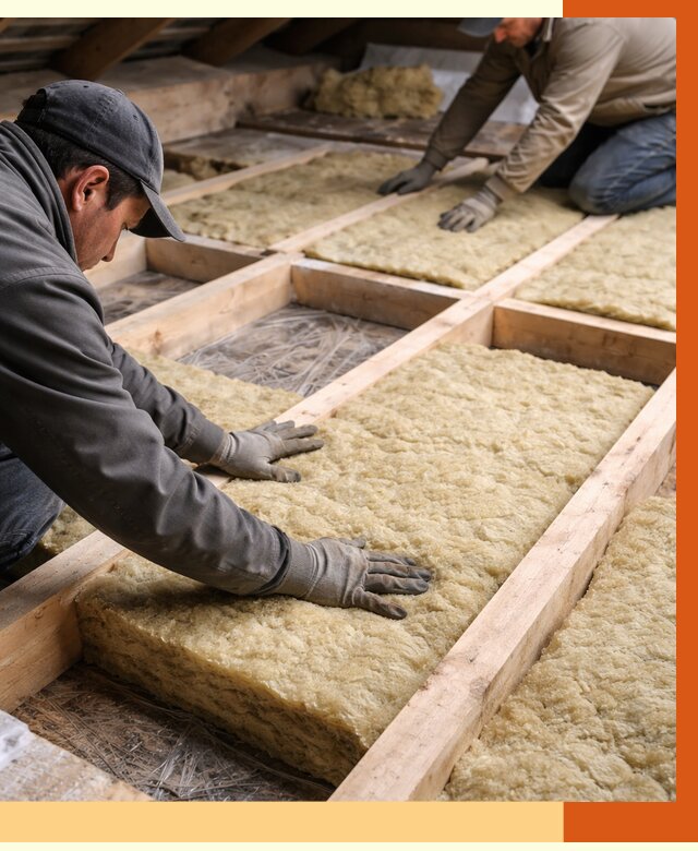 Утепление чердака минватой в Воркуте от 3598 руб/м2 под ключ | ТепломастерВрк