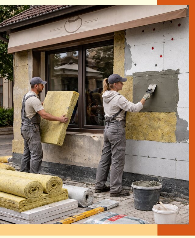 Утепление кафе в Воркуте от 4318 руб/м2 — комплексно под ключ | ТепломастерВрк