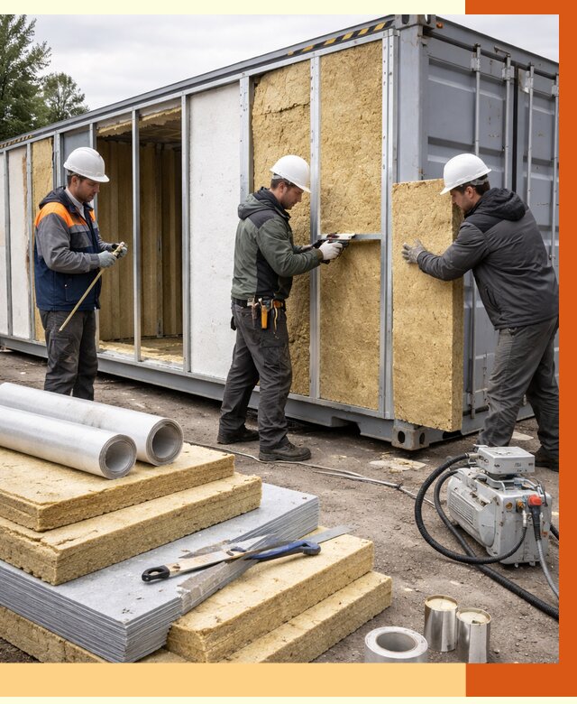 Утепление морского контейнера в Воркуте от 3855 руб. под ключ | ТепломастерВрк