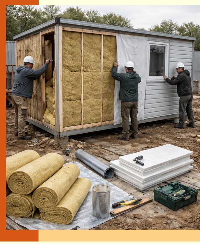 Утепление строительной бытовки под ключ в Воркуте для любых условий