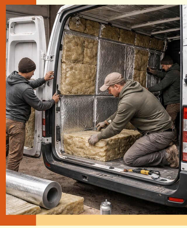 Утепление фургона в Воркуте: профессиональная теплоизоляция и шумоизоляция