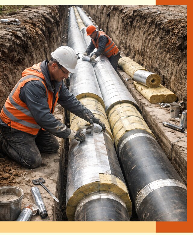 Утепление теплотрассы в Воркуте от 4626 руб./м2 — ппу и комплексная изоляция | ТепломастерВрк