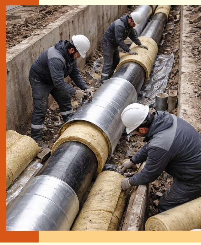 Утепление теплотрассы в Воркуте: утеплительные работы и материалы