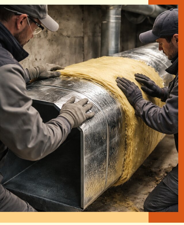 Утепление воздуховодов в Воркуте от 4318 руб. — теплоизоляция вентиляции | ТепломастерВрк