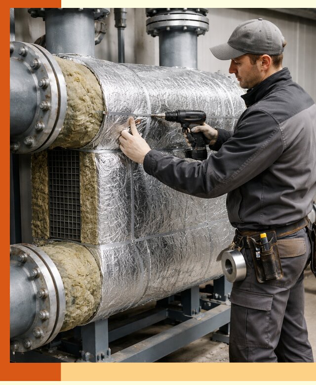 Утепление теплообменника в Воркуте — профессиональная теплоизоляция оборудования