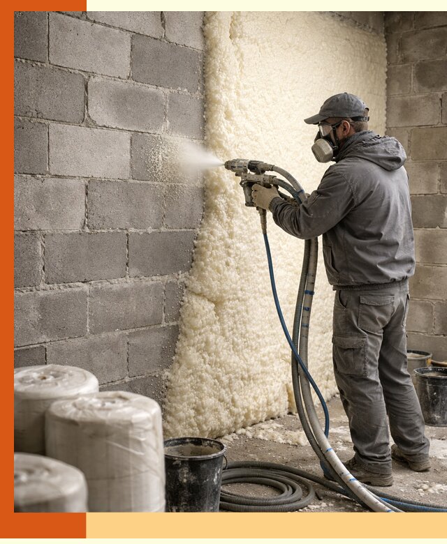 Утепление блочной стены ППУ в Воркуте качественно и надёжно