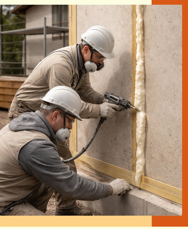 Утепление сип панелей ППУ в Воркуте от 4935 руб. под ключ | ТепломастерВрк