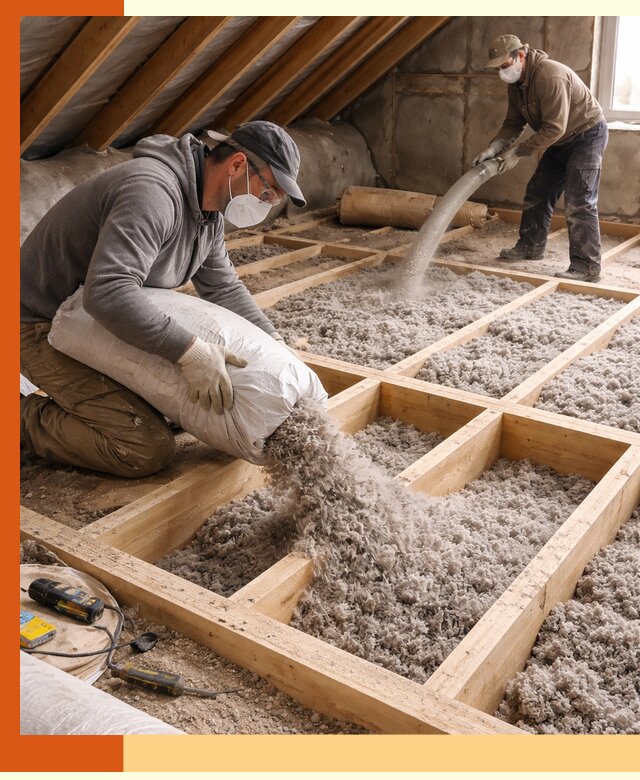 Заполнение полостей чердачного перекрытия в Воркуте качественно и надёжно