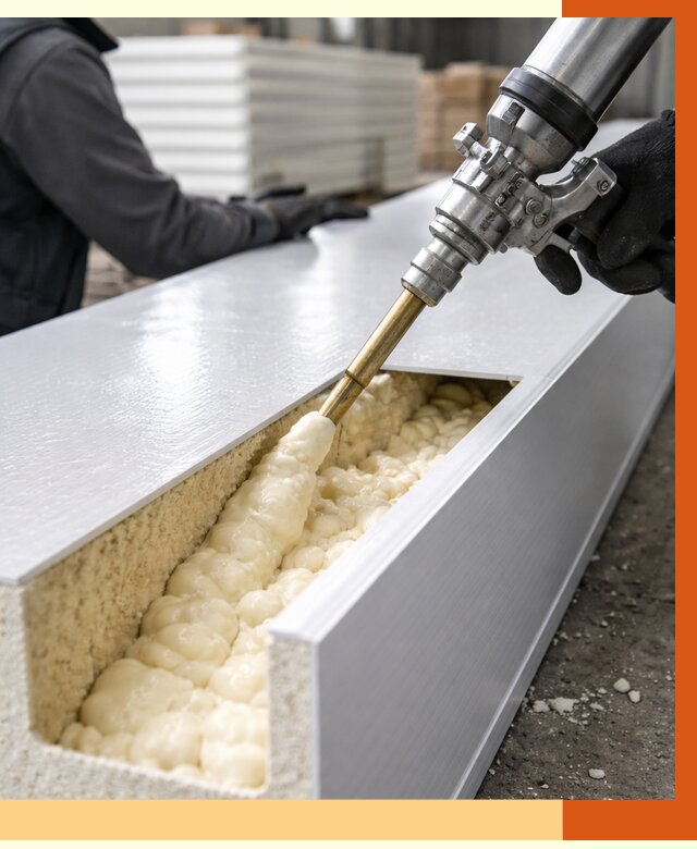 Заполнение пустот холодильных панелей в Воркуте от 7711 руб. | ТепломастерВрк