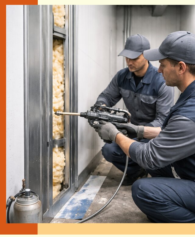 Заполнение пустот холодильных панелей в Воркуте специализированной пеной