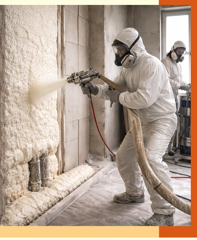 Напыление пенополиуретана в Воркуте от 7711 руб./м2 — услуги и монтаж ППУ | ТепломастерВрк