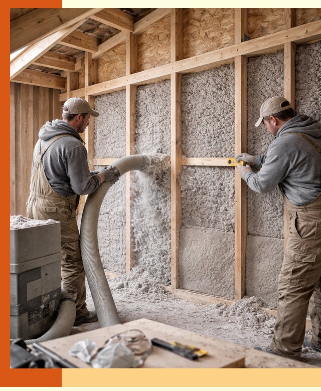 Утепление эковатой стен, потолков и перекрытий в Воркуте