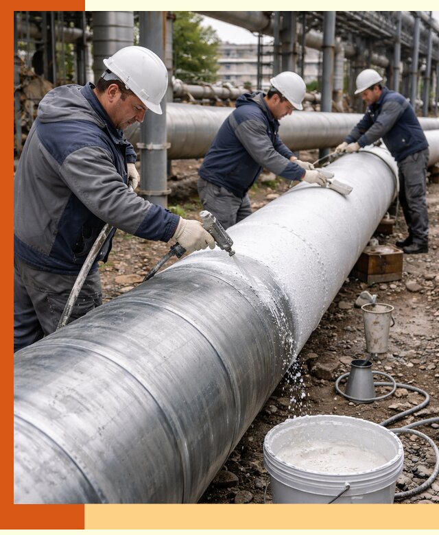 Утепление теплотрассы жидкой теплоизоляцией в Воркуте