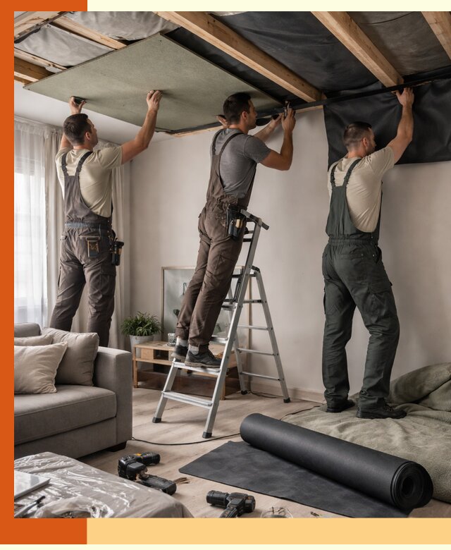 Шумоизоляция потолка в Воркуте — профессиональное устранение шумов