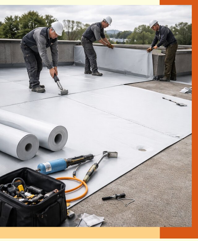 Гидроизоляция мембранной кровли в Воркуте от 7711 руб./м² — профессионально | ТепломастерВрк