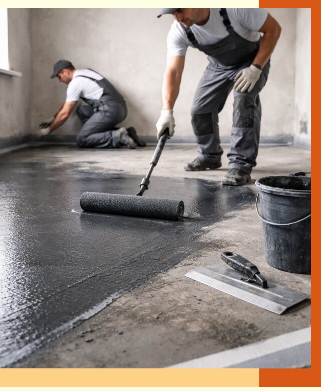 Профессиональная гидроизоляция пола в Воркуте от 8739 руб. под ключ | ТепломастерВрк
