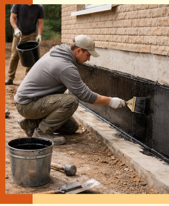 Гидроизоляция цоколя домов и зданий в Воркуте эффективными методами