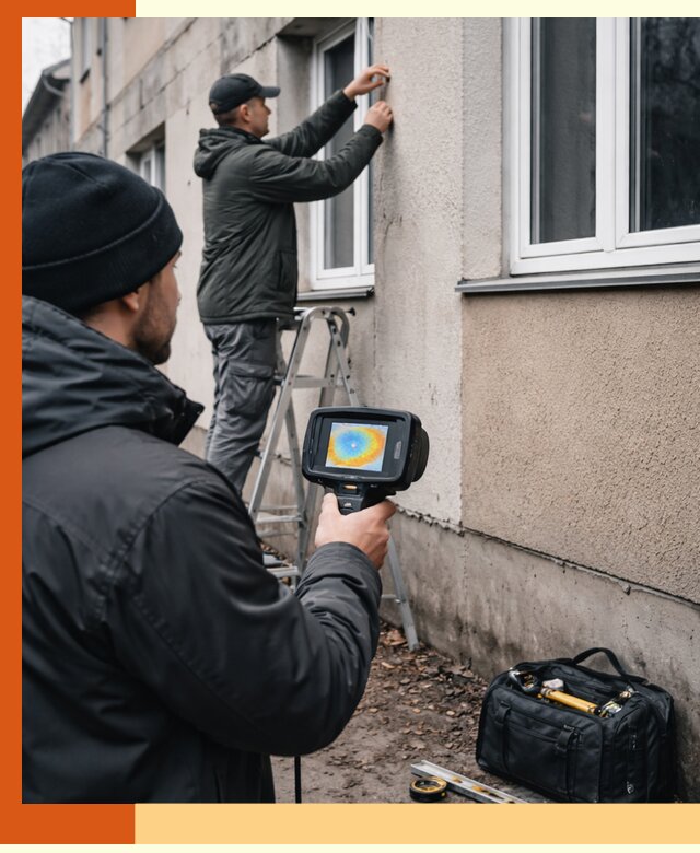 Тепловизионное обследование фасада в Воркуте для выявления дефектов
