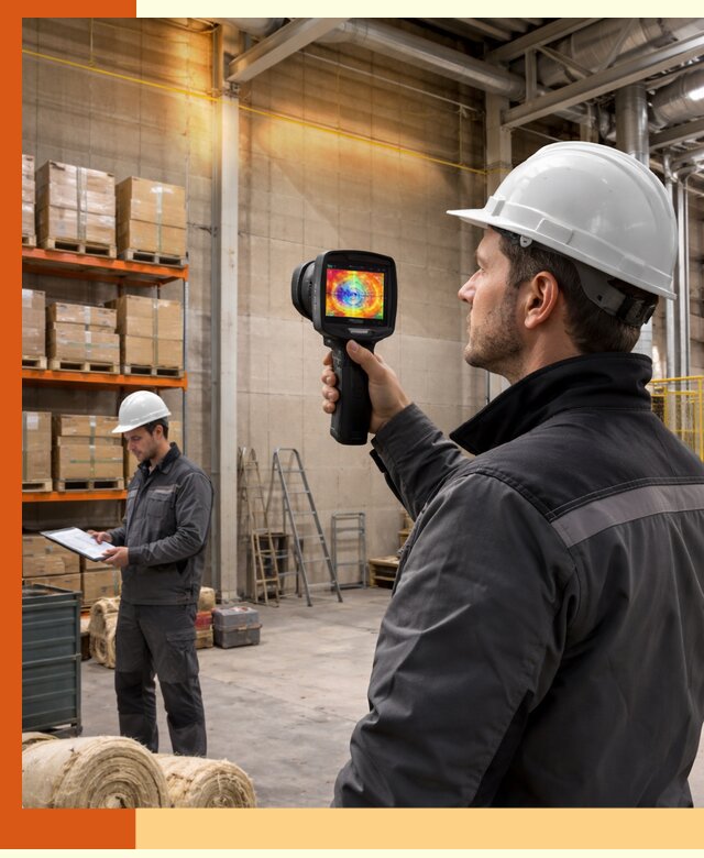 Тепловизионное обследование склада и выявление утечек в Воркуте