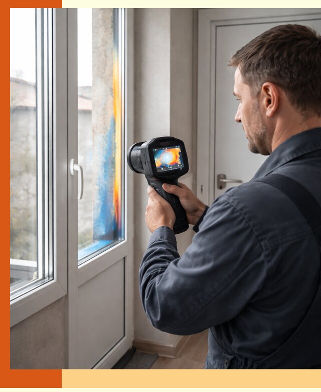 Тепловизионное обследование окон и дверей в Воркуте