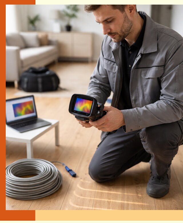 Тепловизионное обследование тёплого пола в Воркуте для точной диагностики