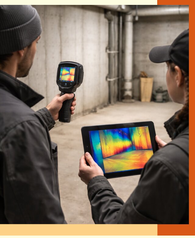 Тепловизионное обследование подвала в Воркуте от 4626 руб. — проверка гидроизоляции | ТепломастерВрк
