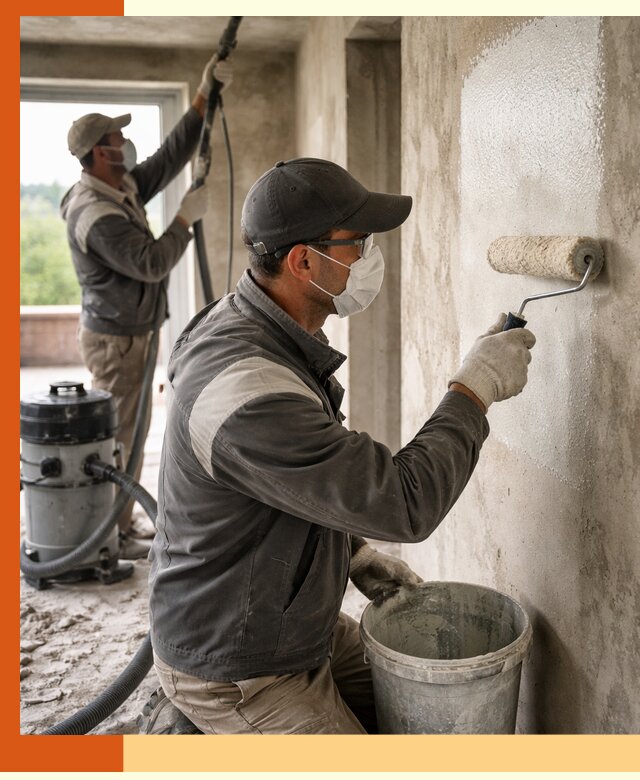 Подготовка поверхности под напыление утеплителя в Воркуте