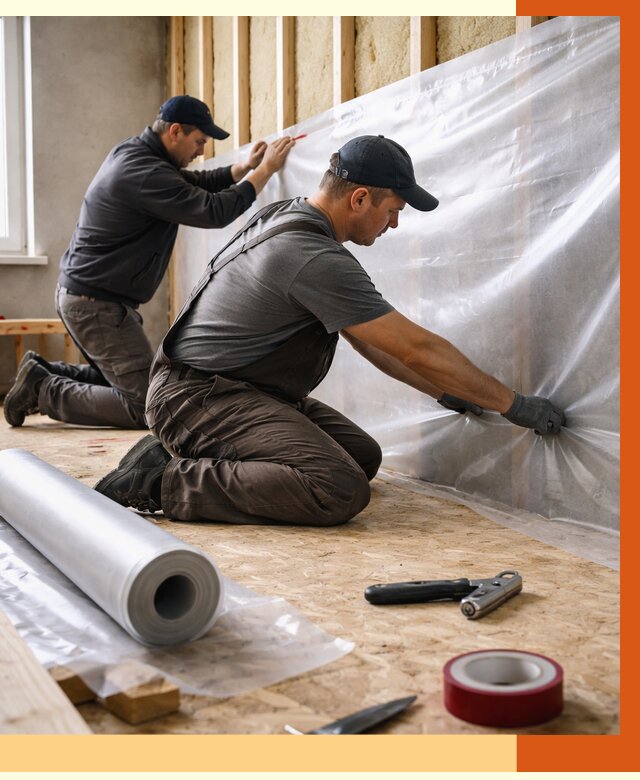 Монтаж пароизоляции в Воркуте от 2570 руб. — установка и укладка под ключ | ТепломастерВрк