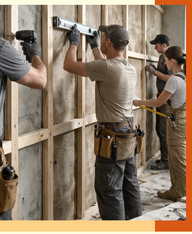 Монтаж обрешетки под утепление в Воркуте от 1182 руб/м² | Заказать у ТепломастерВрк